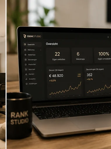Een dashboard met bezoekcijfers op een laptop