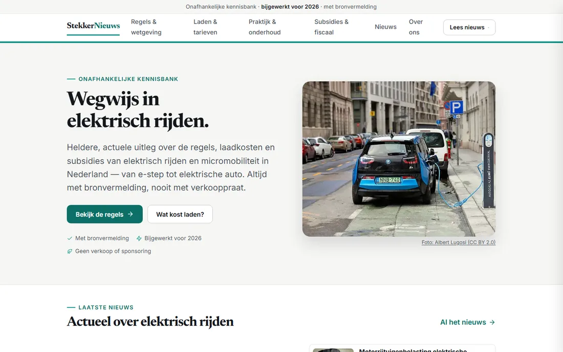 Startpagina van stekkernieuws.nl, een contentsite van Rank Studio